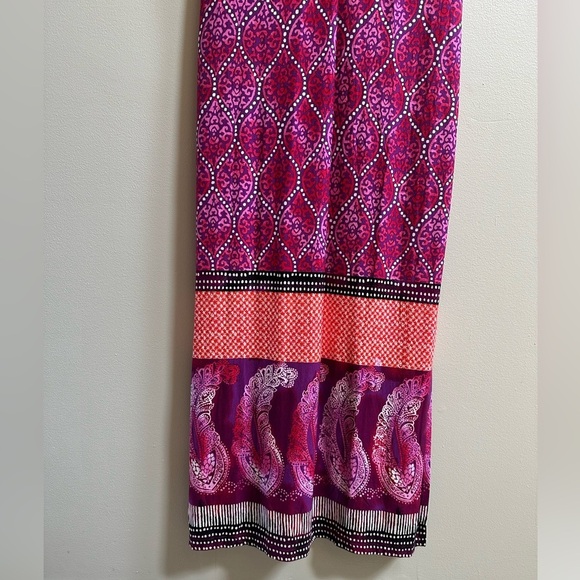 Chico’s Pink & Purple Paisley Front Knot Maxi Dress Bohemian Women’s 1/8/10 - Picture 3 of 8